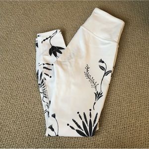 Athleta White Floral Leggings
